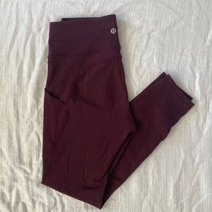 Lululemon Athletica Invigorate High-Rise Tight 25” Everlux in Cassis